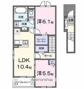 ヴェルドゥーラⅡ【2階】の間取り