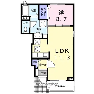 ノール・フランB【1階】の間取り