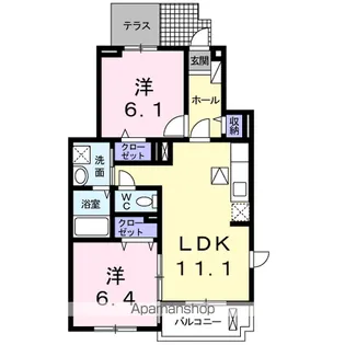 シャンテ ロゼ【1階】の間取り