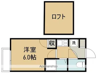 アップルハウス六十人町【205号室】の間取り