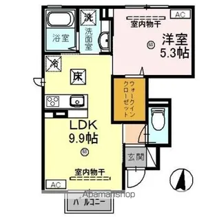 プラシード・メゾン【1階】の間取り