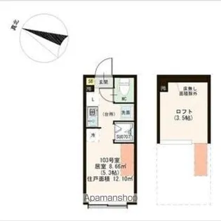 ソレイユテラス東十条【1階】の間取り