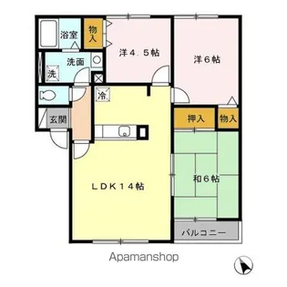 ハイセレールクレスト AB【1階】の間取り