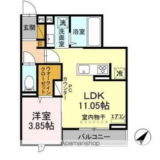 パークサイド新検見【3階】の間取り