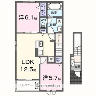 ラ ヴィヴァーチェ【2階】の間取り