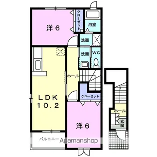 エクセラン・メゾンA【2階】の間取り