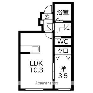 1LDKの間取り画像