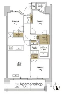 RJRプレシア川口【8階】の間取り