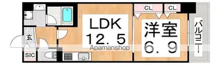 グランセジュール大国町【4階】の間取り