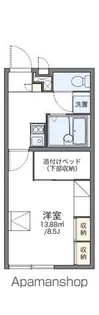レオパレスメルベーユ新津【210号室】の間取り