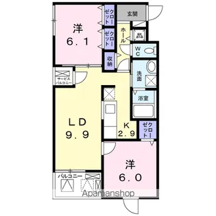Vell Shine 穂【205号室】の間取り