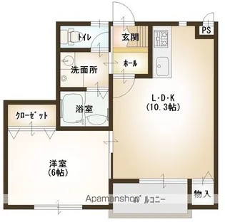 ポルタ【102号室】の間取り
