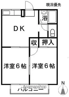グリーンハイツ上高田【201号室】の間取り