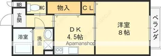 リバーサイド・ルーチェ B【202号室号室】の間取り