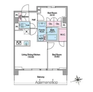 東京都新宿区新宿7丁目【マンション】の間取り
