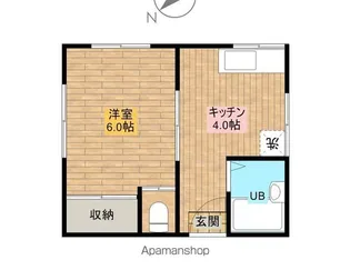 地曳ハウス【2-C号室】の間取り