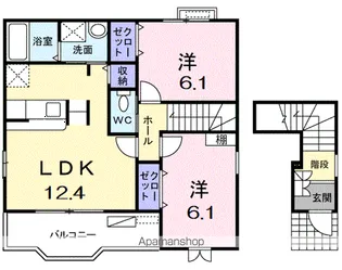 ベルメゾンソレイユB【2階】の間取り