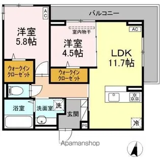 アルカディア中山【3階】の間取り