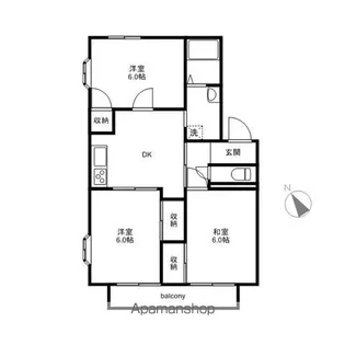 萬寿シティA【2階】の間取り