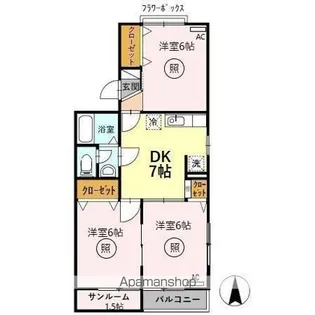 レジデンスT・H Ⅱ号館【2階】の間取り