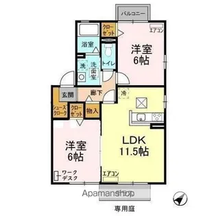 サニーフィールド A・B【1階】の間取り