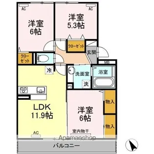 エストピア壱番館【202号室】の間取り
