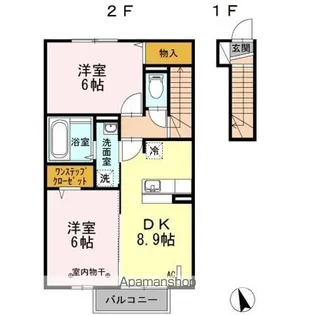郡山ガーデン ローズガーデン【2階】の間取り