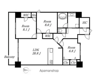 ロイジェント日吉「ヒヨシ」【9階】の間取り