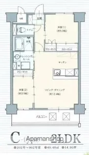 プレミアム・ラグ勢家【802号室】の間取り
