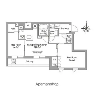 コンフォリア・リヴ南品川【5階】の間取り