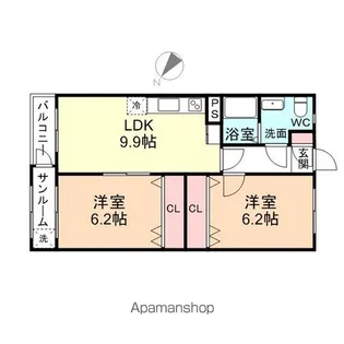 ヴィンテージ【4階】の間取り