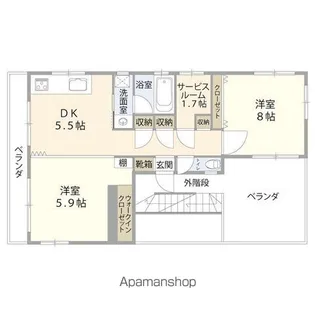 HARE【3F号室】の間取り