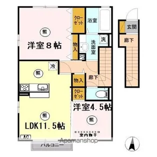 ラポールK【2階】の間取り