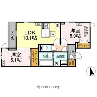 DーZEST【1階】の間取り