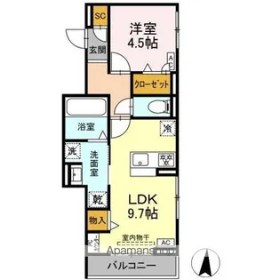 ルヴィータ大秋【3階】の間取り