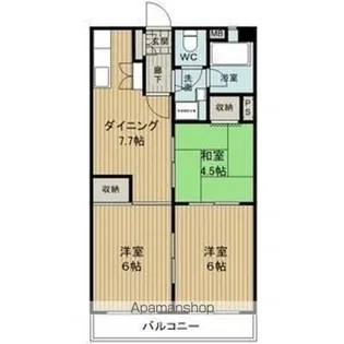 たちばなコーポラスA棟【2階】の間取り