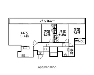 ラフィネタワー札幌南3条【29階】の間取り