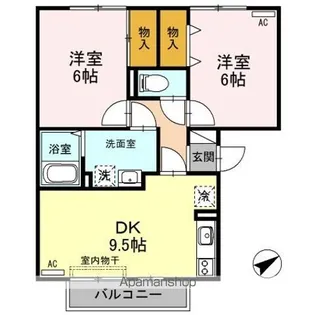 リバーフォート阿賀 A【2階】の間取り