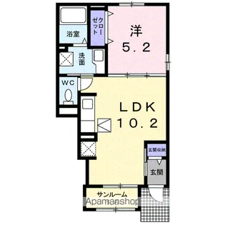 グレースコートC【1階】の間取り