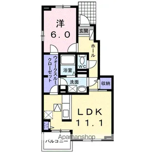 カーサ アラモーダ【1階】の間取り