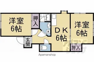 中井荘【2F-西号室】の間取り
