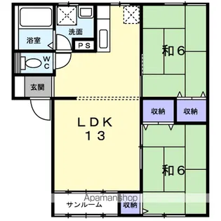 アマリュージュF・B【1階】の間取り