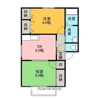コーポ中的場Ⅹ【1階】の間取り