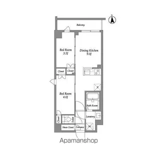 ザ・グラヴィティ新宿【2階】の間取り