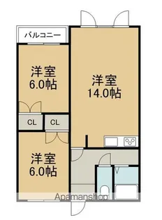 ガーベラマンション音更【3階】の間取り