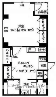 アビリティ上町弐番館【3階】の間取り