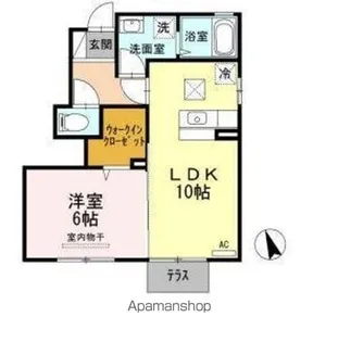 ラ・ルル六条 C棟【1階】の間取り