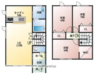 北海道河東郡士幌町字士幌西3線【テラスハウス】の間取り