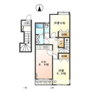 サンパステル【2階】の間取り