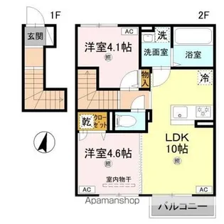 リアン平松 B棟【2階】の間取り